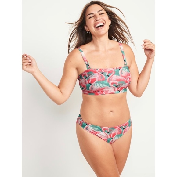 Old Navy Flamingo Print Bandeau Bikini 2 PC Bathing Suit 2X Plus Size - Picture 6 of 7